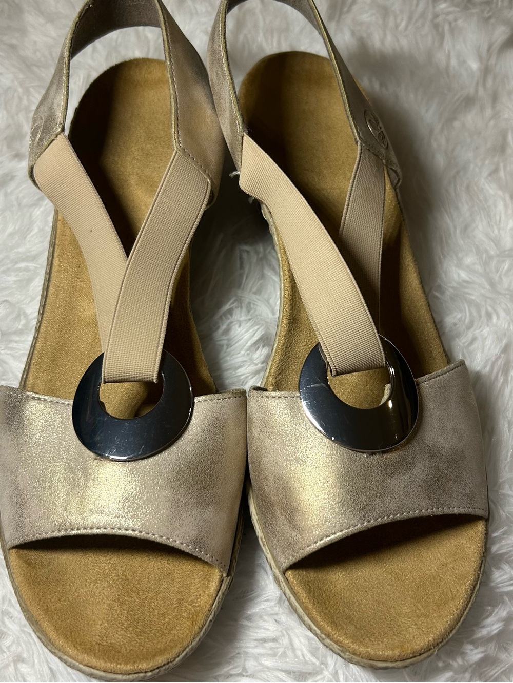 Rieker Fanni H6 Metallic Gold Wedge Sandals